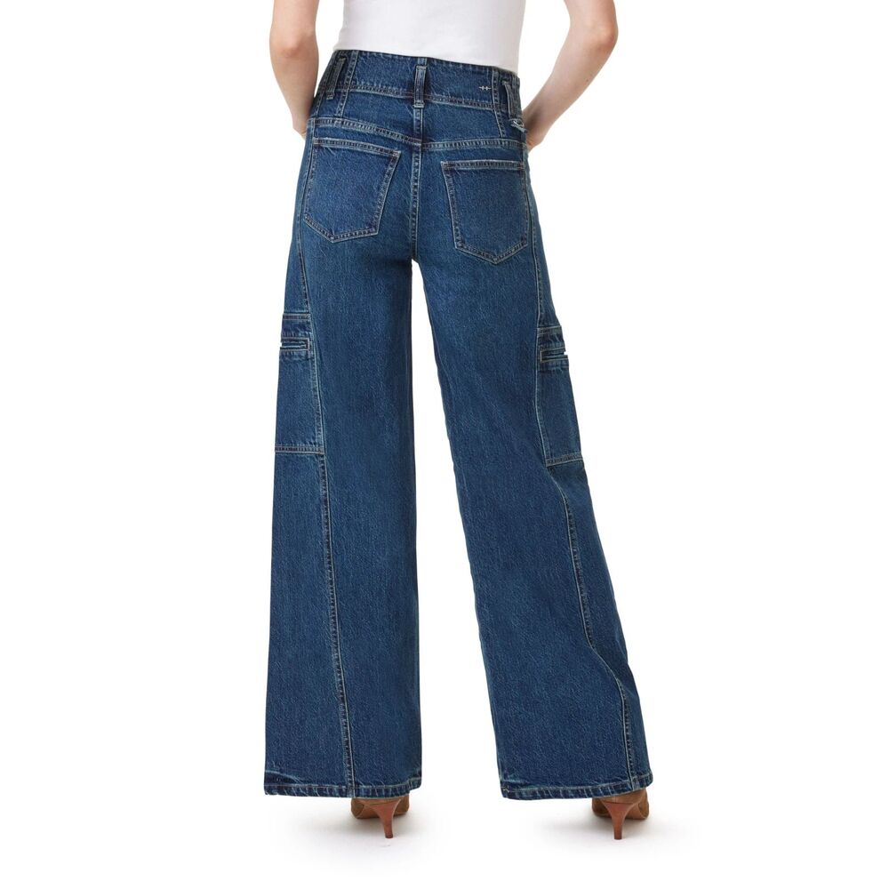 HABITUAL Cargo Extra Wide Leg Dark Wash Jeans - Size 6/28 - Picture 3 of 7